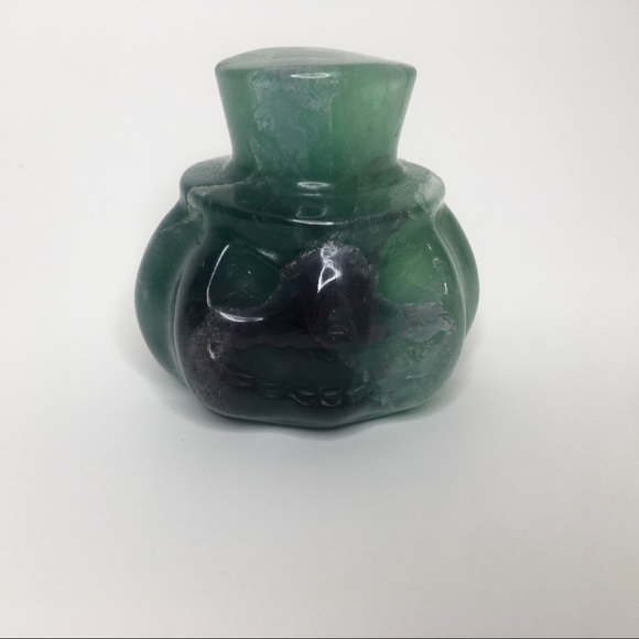Halloween Fluorite Blue Green Pumpkin - Picture 3 of 7